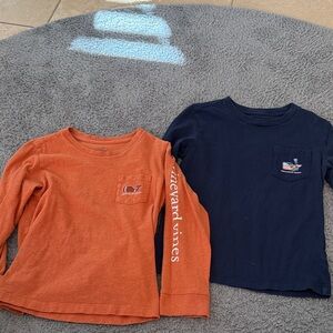 Vineyard Vines Kids' Long Sleeve Tees - Orange and Navy (set of two!)